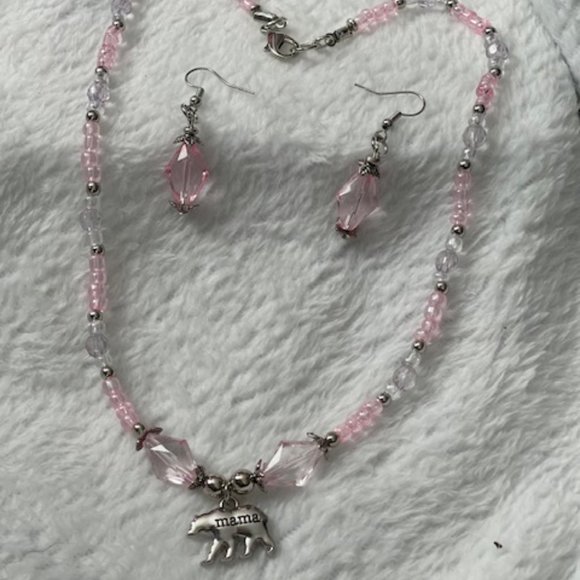 MaMa Bear necklace an earringd - Picture 1 of 1